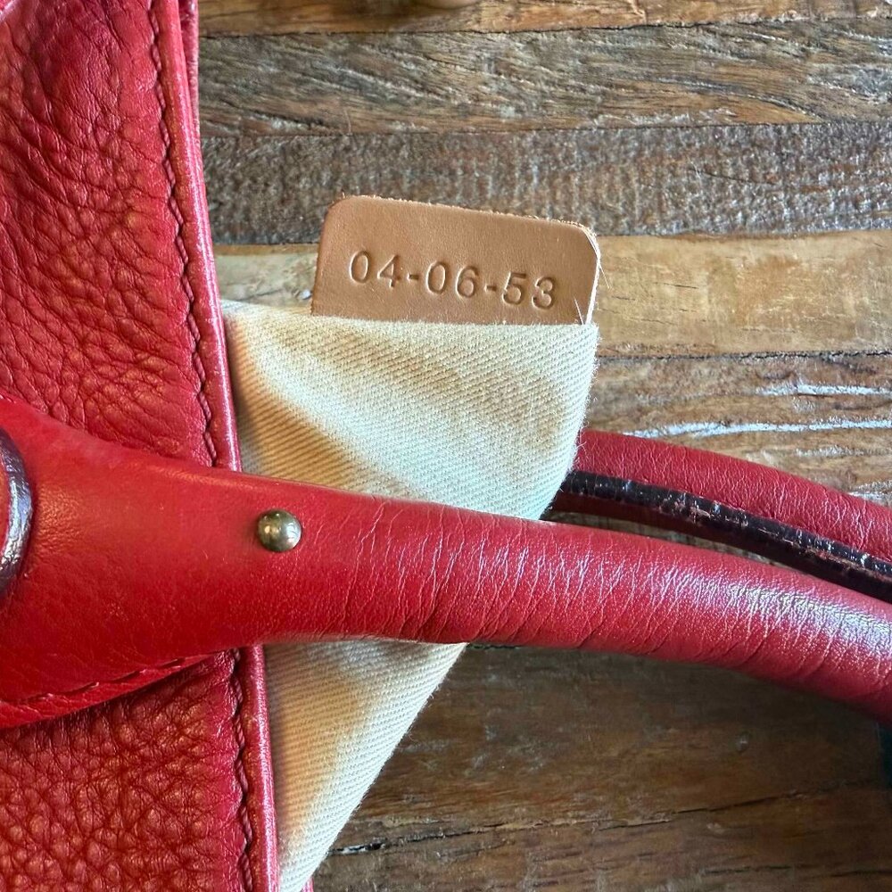 CHLOE l Authentic Red Leather PADDINGTON l Shopper Tote Handbag - Picture 4 of 12
